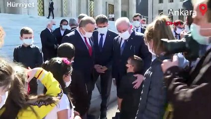 TBMM Başkanı Şentop, 23 Nisan dolayısıyla 23 öğrenciyi kabul etti