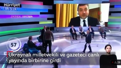 Ukraynalı milletvekili ve gazeteci canlı yayında birbirine girdi