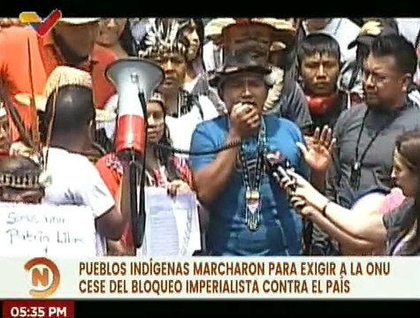 Pueblos Indígenas marchan ante la sede de la ONU para exigir el cese de las medidas coercitivas