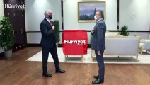 Cumhurbaşkanı Yardımcısı Oktay, KKTC Milli Eğitim ve Kültür Bakanı Olgun Amcaoğlu'nu kabul etti