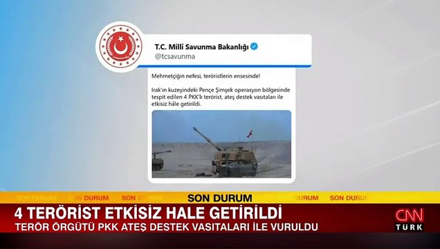 Irak'ın kuzeyinde 4 PKK'lı terörist etkisiz hale getirildi