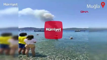Marmaris'te çıkan orman yangınına müdahale ediliyor
