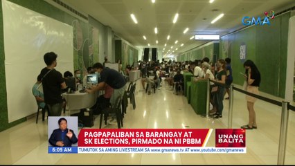 Pagpapaliban sa Barangay at SK Elections, pirmado na ni PBBM | UB