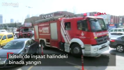 Download Video: İkitelli'de inşaat halindeki binada yangın çıktı