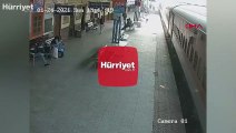 Tren istasyonunda mucizevi kurtuluş... O anlar kamerada!