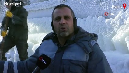 İşçilerin eksi 30 derece buz mesaisi