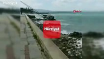 Bodrum'da fırtına! Yelkenli karaya oturdu