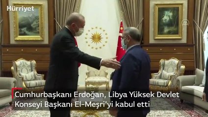 Cumhurbaşkanı Erdoğan, Libya Yüksek Devlet Konseyi Başkanı El-Meşri'yi kabul etti