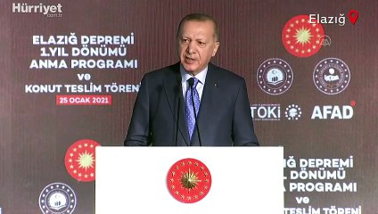 Cumhurbaşkanı Erdoğan Elazığ'da deprem konutları teslim töreninde konuştu