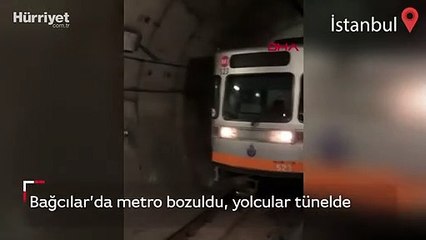 Bağcılar’da metro bozuldu, yolcular tünelde yürüdü