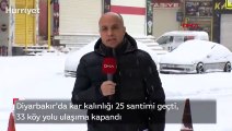 Diyarbakır'da kar kalınlığı 25 santimi geçti, 33 köy yolu ulaşıma kapandı