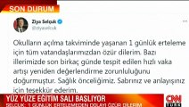 Milli Eğitim Bakanı Ziya Selçuk'tan yüz yüze eğitim açıklaması