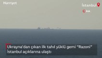 Tahıl yüklü Razoni kuru yük gemisi İstanbul açıklarında