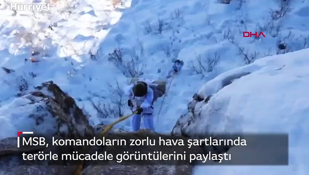 MSB, komandoların zorlu hava şartlarında terörle mücadele görüntülerini paylaştı