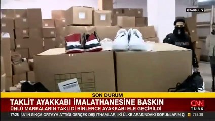 Taklit ayakkabı imalathanesine baskın