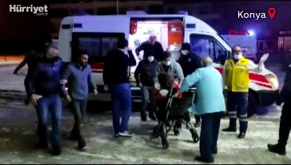 Konya'da yolcu otobüsü şarampole devrildi