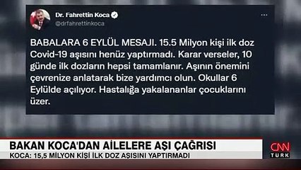 Bakan Koca'dan ailelere aşı çağrısı
