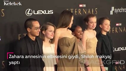 Angelina Jolie çocuklarıyla galada: İki kızı da şaşırttı