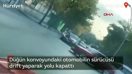 Bahçelievler'de düğün konvoyunda drift kamerada