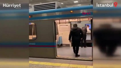 Tramvayda yangın paniği kamerada