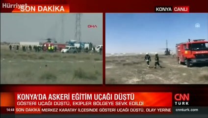 Son dakika haberi: Konya'da gösteri uçağı düştü