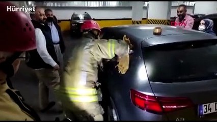 Esenler'de otomobilde kilitli kalan 1 yaşındaki Nedim'i itfaiye kurtardı