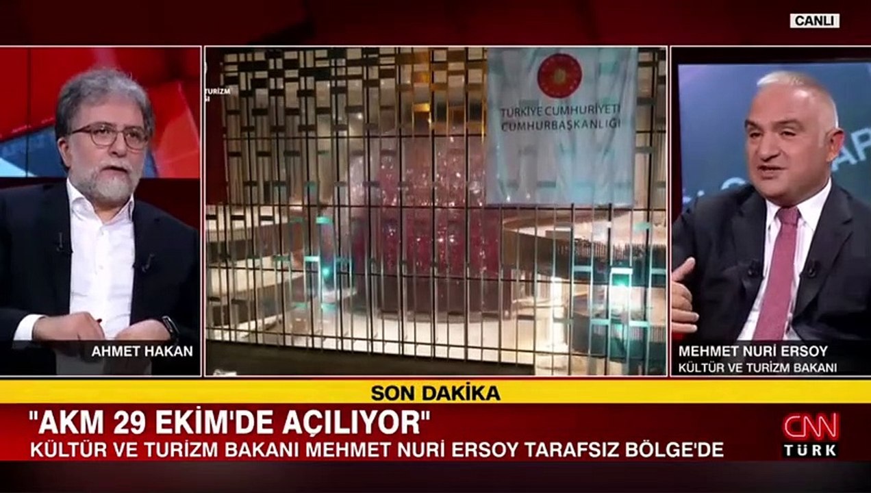 Kültür ve Turizm Bakanı Mehmet Nuri Ersoy: AKM 29 Ekim'de açılıyor