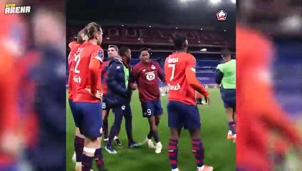 Lyon maçı sonrası Lille soyunma odasında büyük coşku