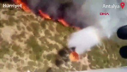Manavgat'taki orman yangınına havadan müdahalenin görüntüleri