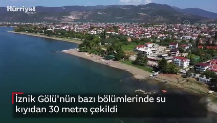 İznik Gölü'nün bazı bölümlerinde su kıyıdan 30 metre çekildi