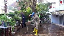 Jandarma, sel mağdurlarının ev ve bahçelerini temizledi