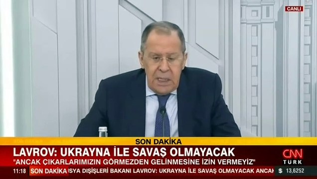 Rusya Dışişleri Bakanı Lavrov: Ukrayna ile savaş olmayacak