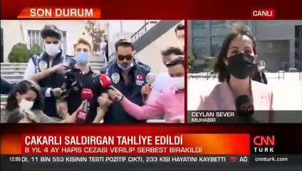 Çakarlı saldırgan tahliye edildi
