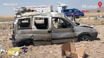 Aksaray'da hafif ticari araç şarampole devrildi: 1 ölü, 4 yaralı