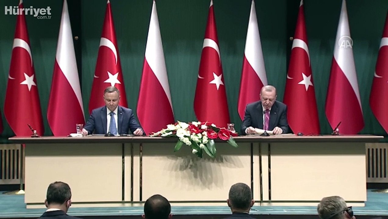 Cumhurbaşkanı Erdoğan, Polonya Cumhurbaşkanı Duda ile ortak basın toplantısı düzenledi