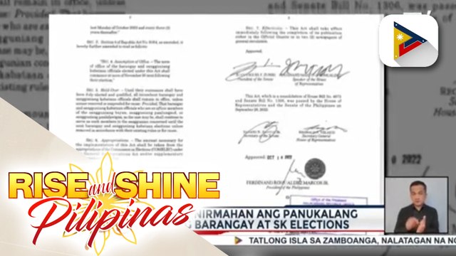 Pres. Marcos Jr., pinirmahan ang panukalang pagpapaliban ng Barangay at SK Elections