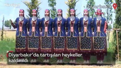 Diyarbakır'da tartışılan heykeller kaldırıldı