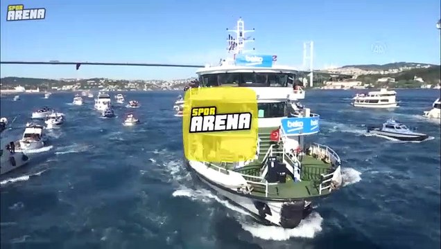 Siyah-beyazlı takım, Küçüksu'dan deniz yoluyla Vodafone Park'a hareket etti