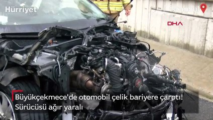 Büyükçekmece'de feci kaza! Otomobil çelik bariyere çarptı
