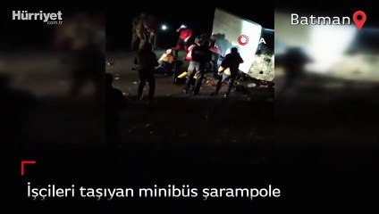İşçileri taşıyan minibüs şarampole yuvarlandı: 1 ölü, 6 yaralı