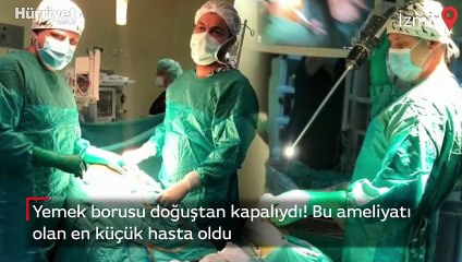 Araf bebek, mide çekme ameliyatı yapılan en küçük hasta oldu