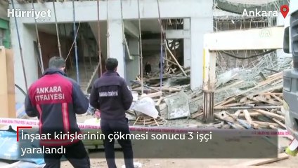 Ankara'da inşaat kirişlerinin çökmesi sonucu 3 işçi yaralandı