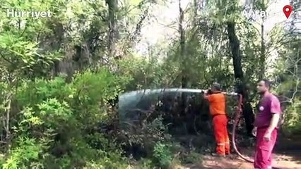 Elindeki çakmakla yangın çıkarmaya çalışan kişi suçüstü yakalandı