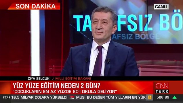 Milli Eğitim Bakanı Ziya Selçuk, kendisine gönderilen bir videoyu canlı yayında paylaştı