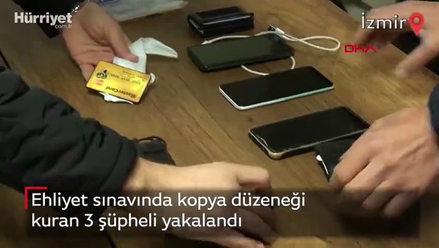 Ehliyet sınavında kopya düzeneği kuran 3 şüpheli yakalandı