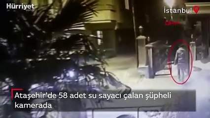 58 adet su sayacı çalan şüpheli kamerada