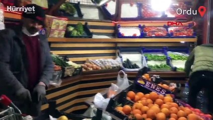 Ordu'da markete silahlı saldırı anı kamerada