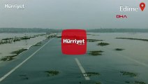 Aşırı yağış sonrası Ergene Nehri taştı