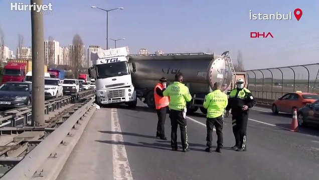 TEM otoyolu Avcılar Mevkii'nde trafiği kilitleyen kaza