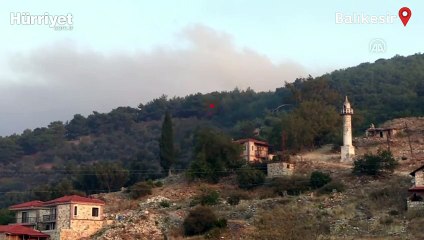 Kazdağları'nda çıkan orman yangınına havadan müdahale tekrar başladı